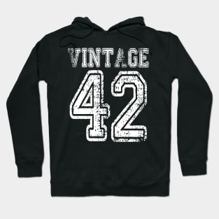 Vintage 42 1942 2042 T-shirt Birthday Gift Age Year Old Boy Girl Cute Funny Man Woman Jersey Style Hoodie